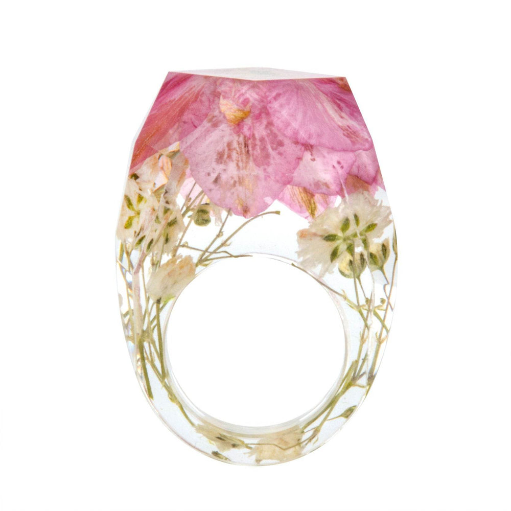 Dried Flower Resin Forest Handmade Dried Flower Epoxy Ring - EX-STOCK Canada