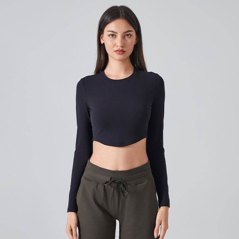 Women Slim Fit Long Sleeve Crop top Workout Sports Gym top - EX-STOCK Canada
