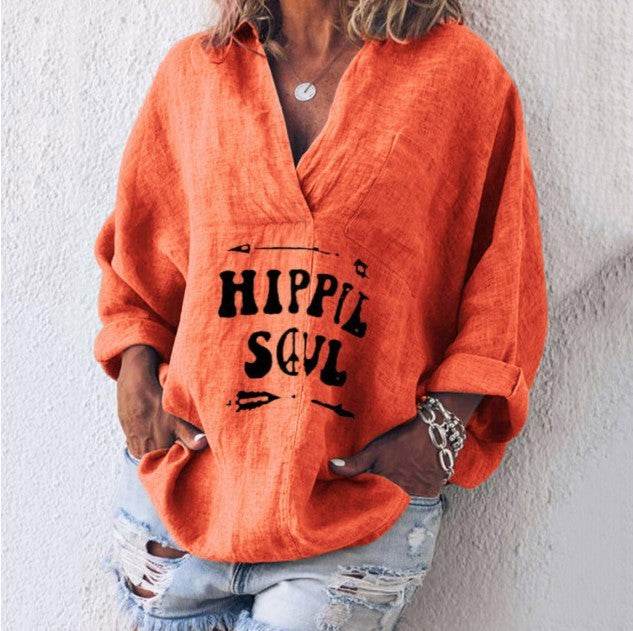 Casual Summer Cotton blend pocket women blouse top - EX-STOCK Canada