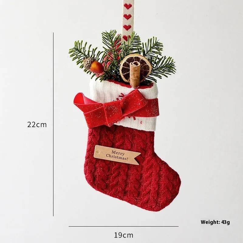 Christmas Decoration Knitted Christmas Stockings Scene Layout - EX-STOCK Canada
