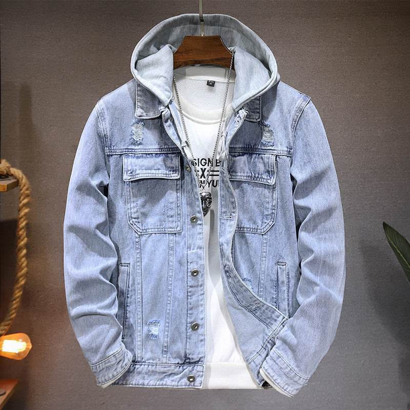 Men's Jacket Detachable Hooded Denim Jacket Men Jeans - EX-STOCK Canada