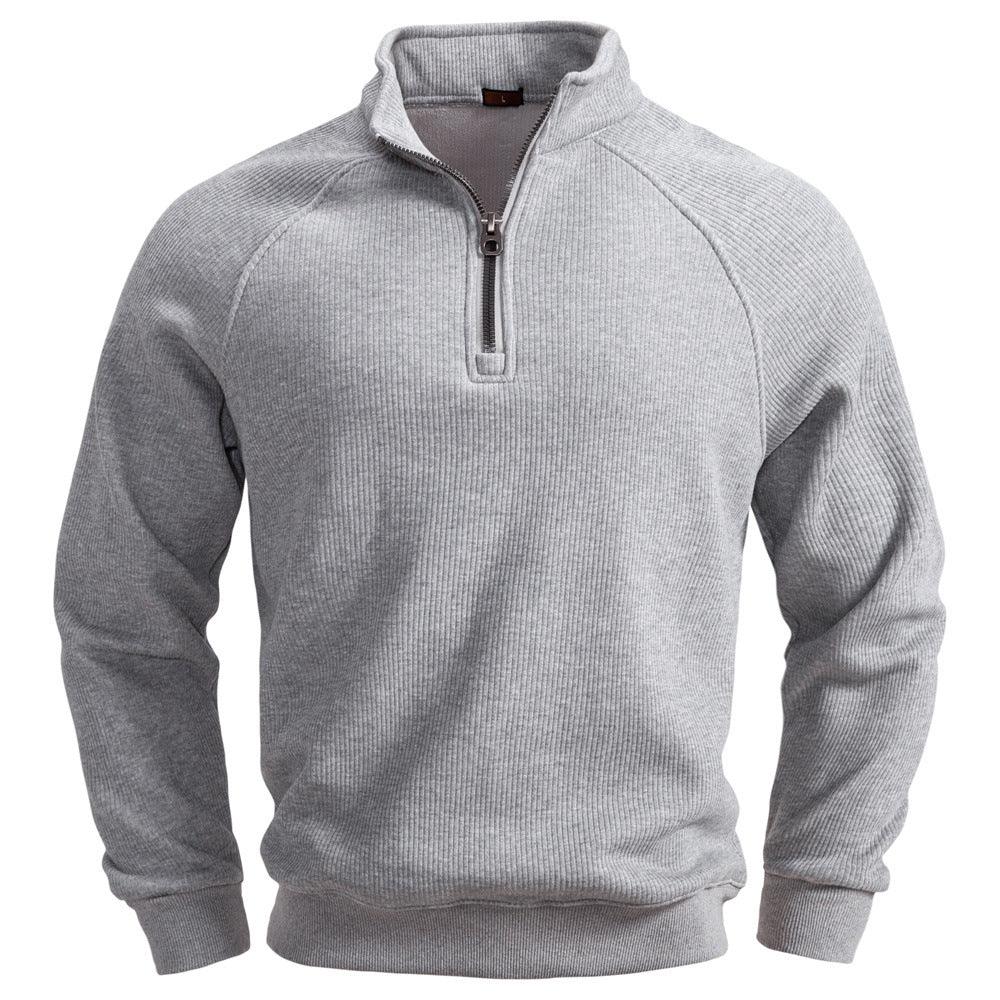 European And American Half Zipper Sweater Stand-up Collar All-match Fleece Men's Sweater Top EX-STOCK Canada