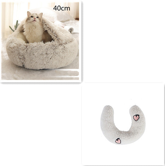 2 In 1 Dog And Cat Bed Pet Winter Bed Round Plush Warm Bed House Soft Long Plush Pets Bed Pet Products EX-STOCK Canada