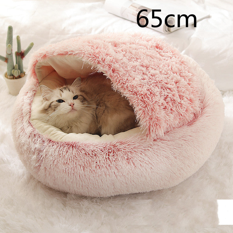 2 In 1 Dog And Cat Bed Pet Winter Bed Round Plush Warm Bed House Soft Long Plush Pets Bed Pet Products EX-STOCK Canada