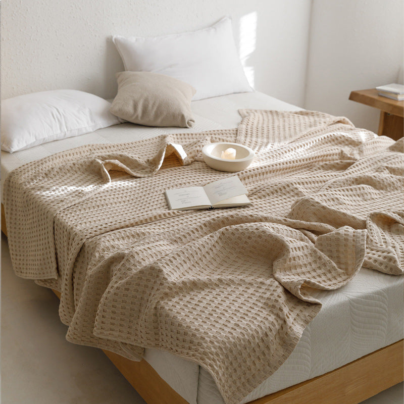 Waffle Cotton Yarn Air Conditioner Summer Cooling Duvet Solid Color Dormitory Comforter EX-STOCK Canada