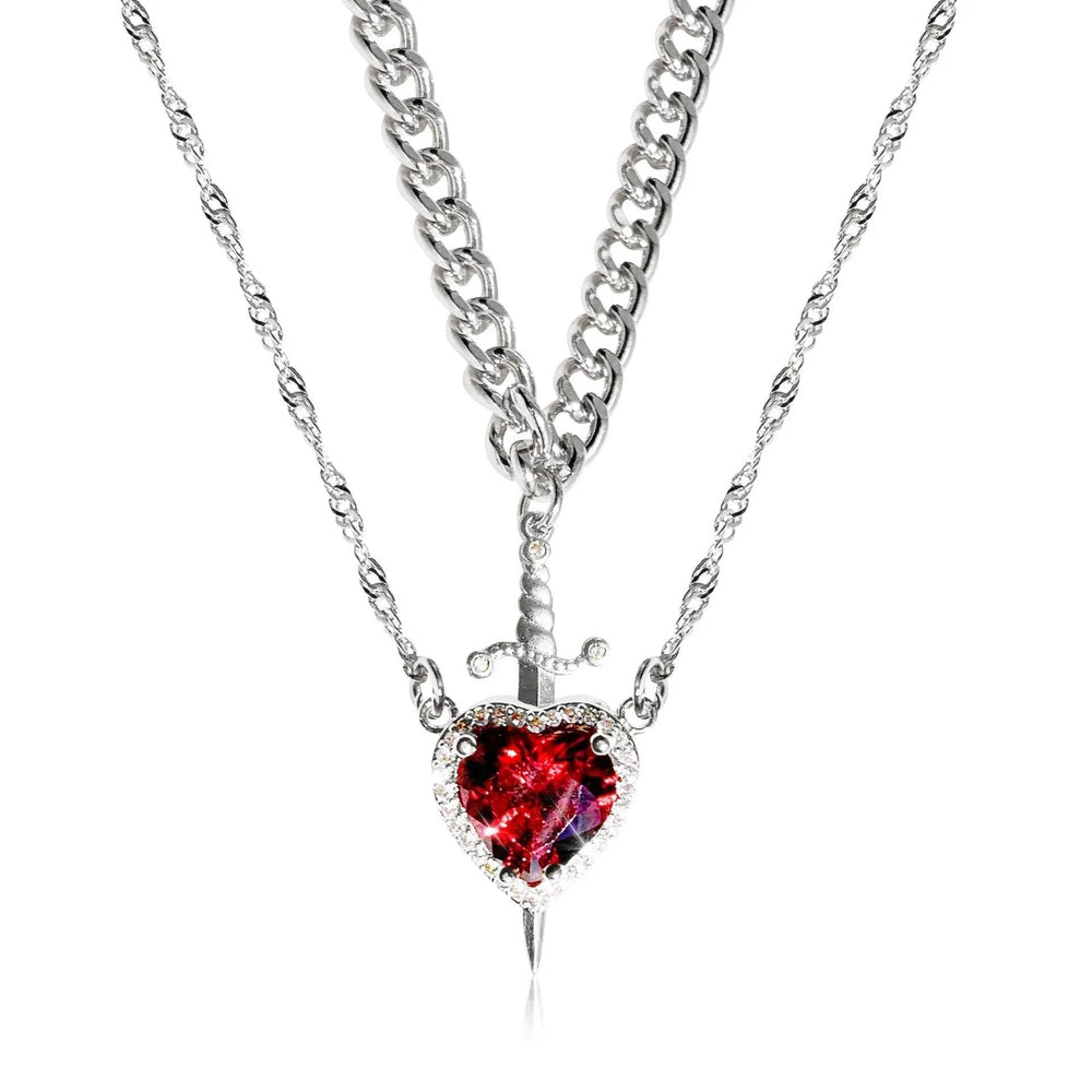 Red New Style Crystal Love Dagger Stylish Pendant Valentine Necklace gift - EX-STOCK Canada