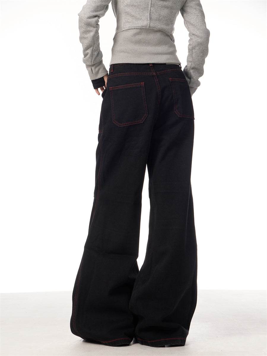 Contrasting Color Of Black And Red Workwear With Pocket Trousers - EX-STOCK Canada