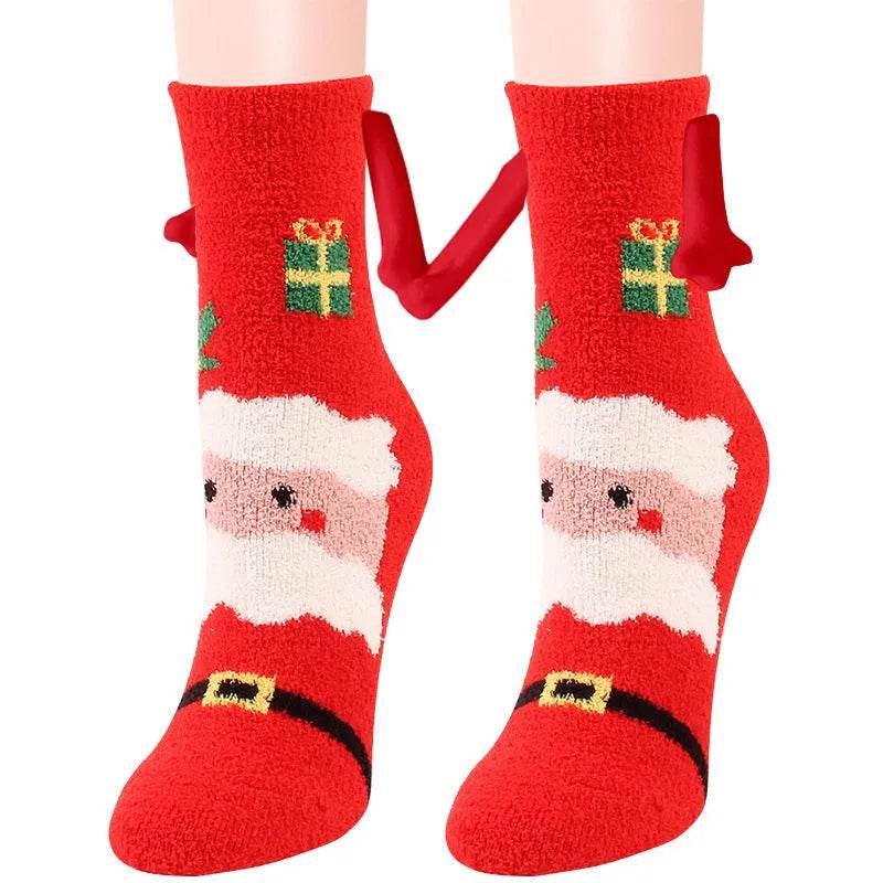 Soft Carton Christmas-themed Fleece Winter Home socks for Women - EX-STOCK Canada