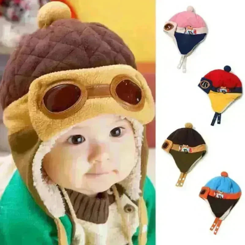Baby and Toddler Winter hat Hooded Winter Pilot Beanie Warm baby cap - EX-STOCK CANADA