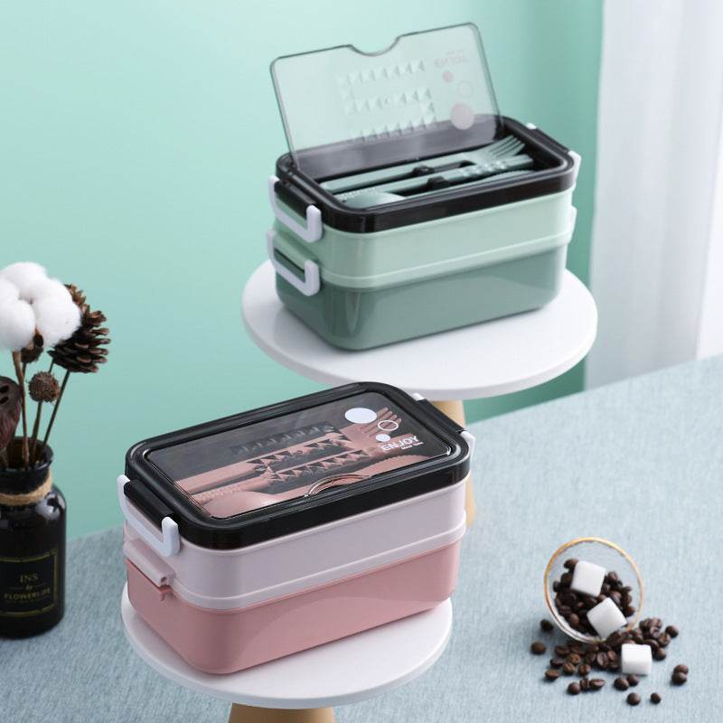 Insulated Stainless Steel Double-Layer Lunch Box for Work & School - EX-STOCK Canada