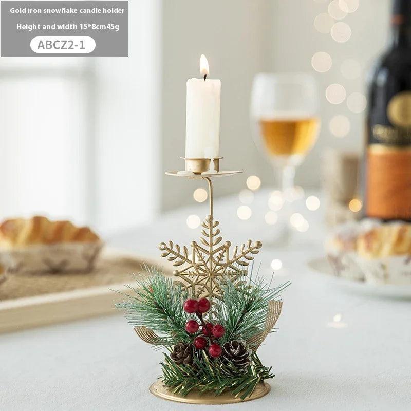 Bougeoir de Noël en fer forgé doré pour décoration de fenêtreEX-STOCK Canada