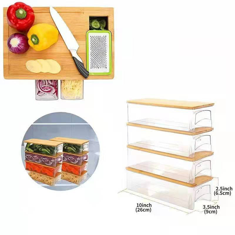 Bamboo Multi-functional Vegetable Cutting Board Cutting Board With Storage Box EX-STOCK Canada