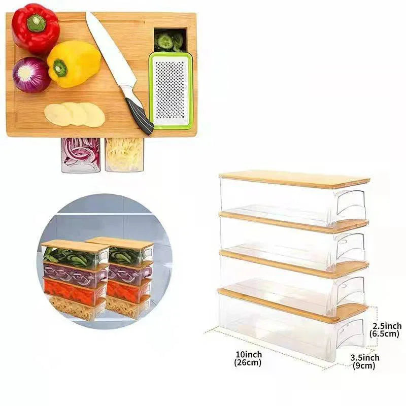 Bamboo Multi-functional Vegetable Cutting Board Cutting Board With Storage Box EX-STOCK Canada