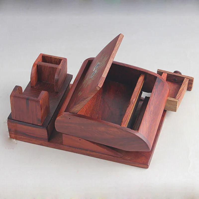 Étui à cigarettes en bois avec porte-cigarette automatique en bois de roseEX-STOCK Canada
