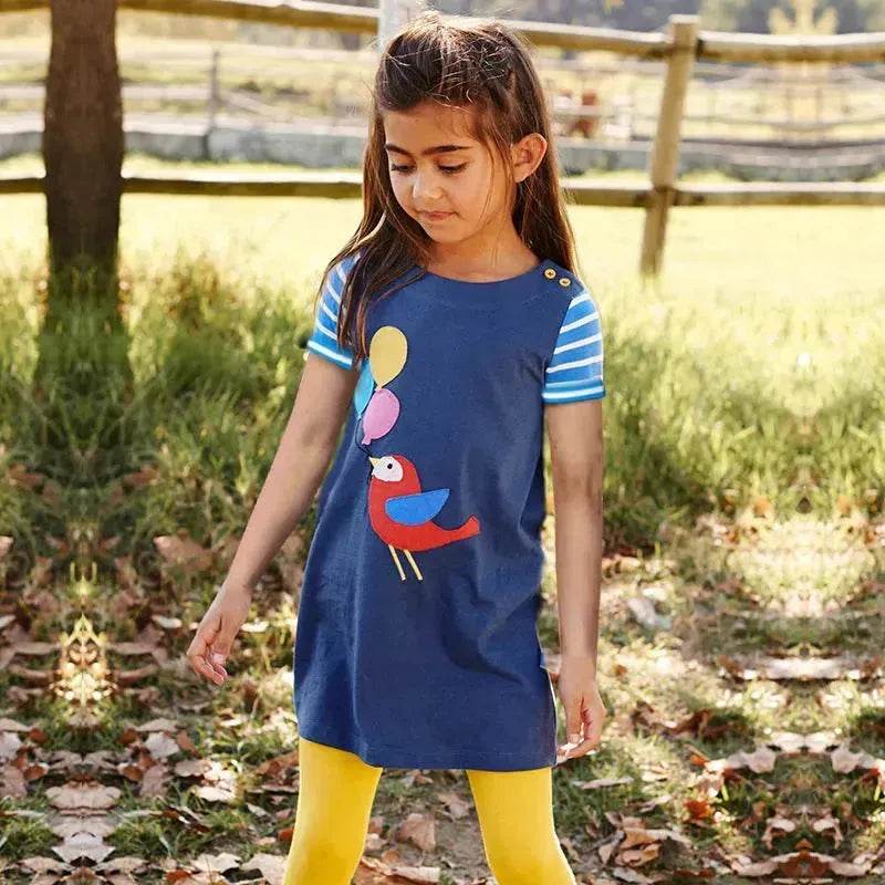 Casual Girls' Skirt gown Cartoon Printed Cotton Dress for kids - EX-STOCK Canada