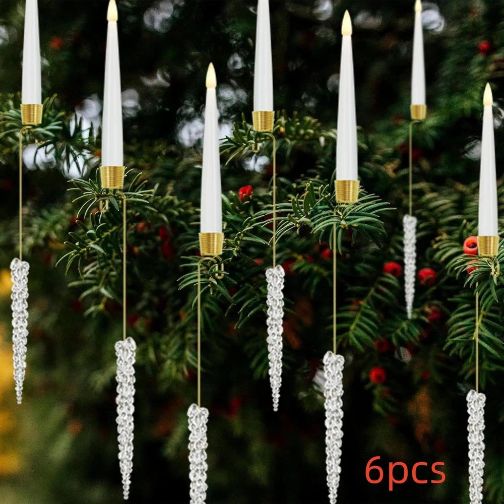 Bougie de Noël LED intérieure Ornements de sapin de Noël pour les vacances Décoration d'atmosphère festive Pendentif de NoëlEX-STOCK Canada