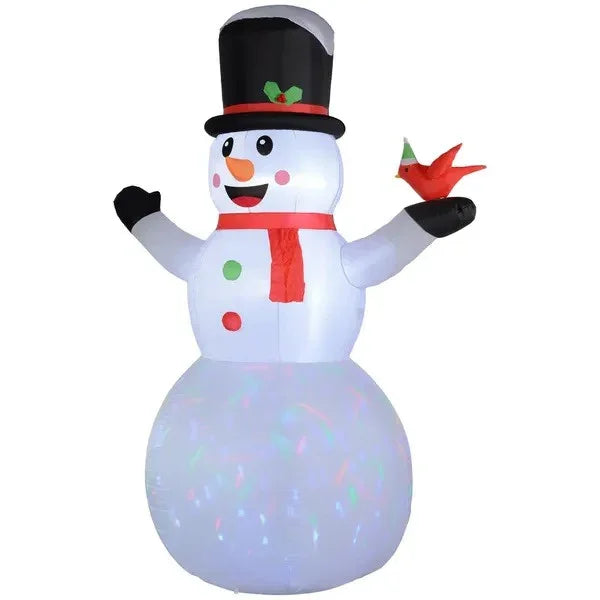 12FT Christmas Inflatable Decorations, Xmas Blow Up Snowman With Rotating Colorful LED Light For Indoor, Outdoor EX-STOCK Canada