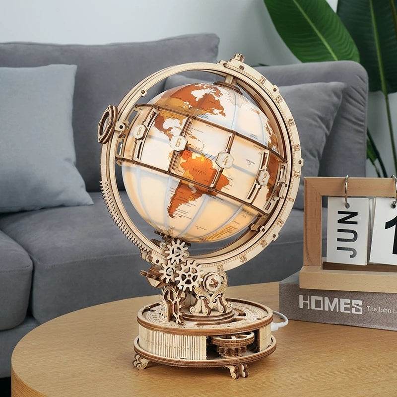 Robotime ROKR Luminous Globe 3D Wooden Puzzle Games Assemble Model Buliding Kits Toys Gift - EX-STOCK Canada