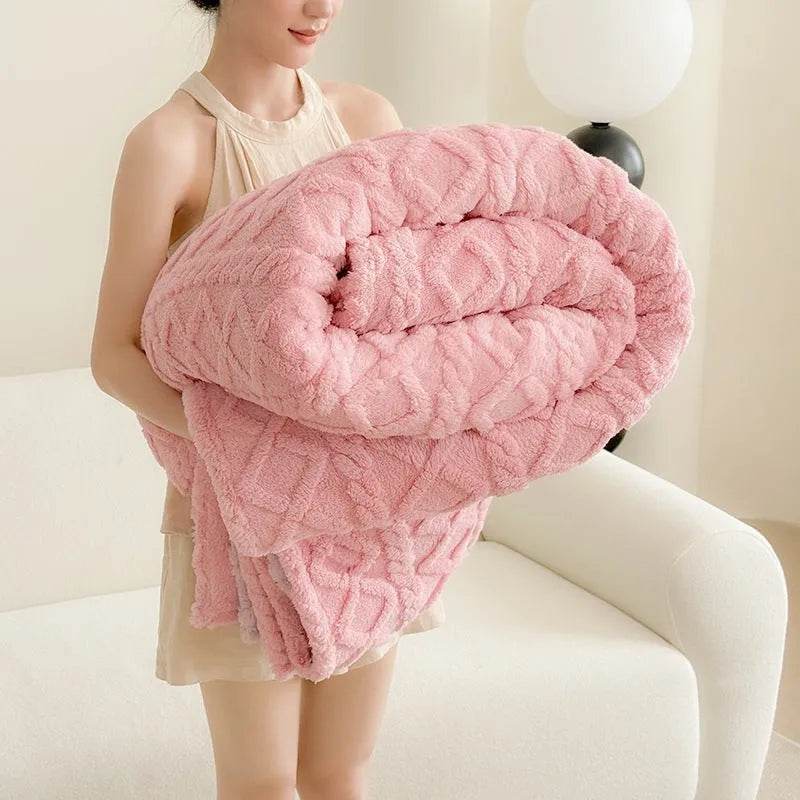 Single-layer Double-sided Tower Velvet Sofa Cover Soft Winter Blanket - EX-STOCK Canada