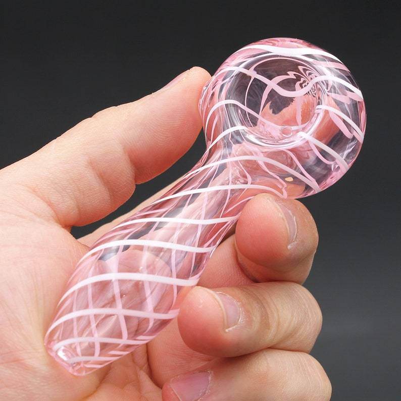 Color Stripes Glass Crafts Hookah Pipe - EX-STOCK Canada