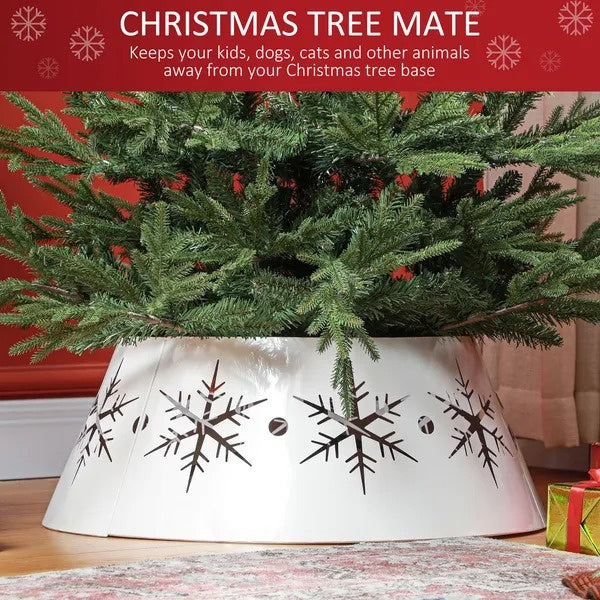 26 Christmas Tree Base Cover, Christmas Tree Collar With Hollow Snowflake Patterns For Home Decoration, White EX-STOCK Canada