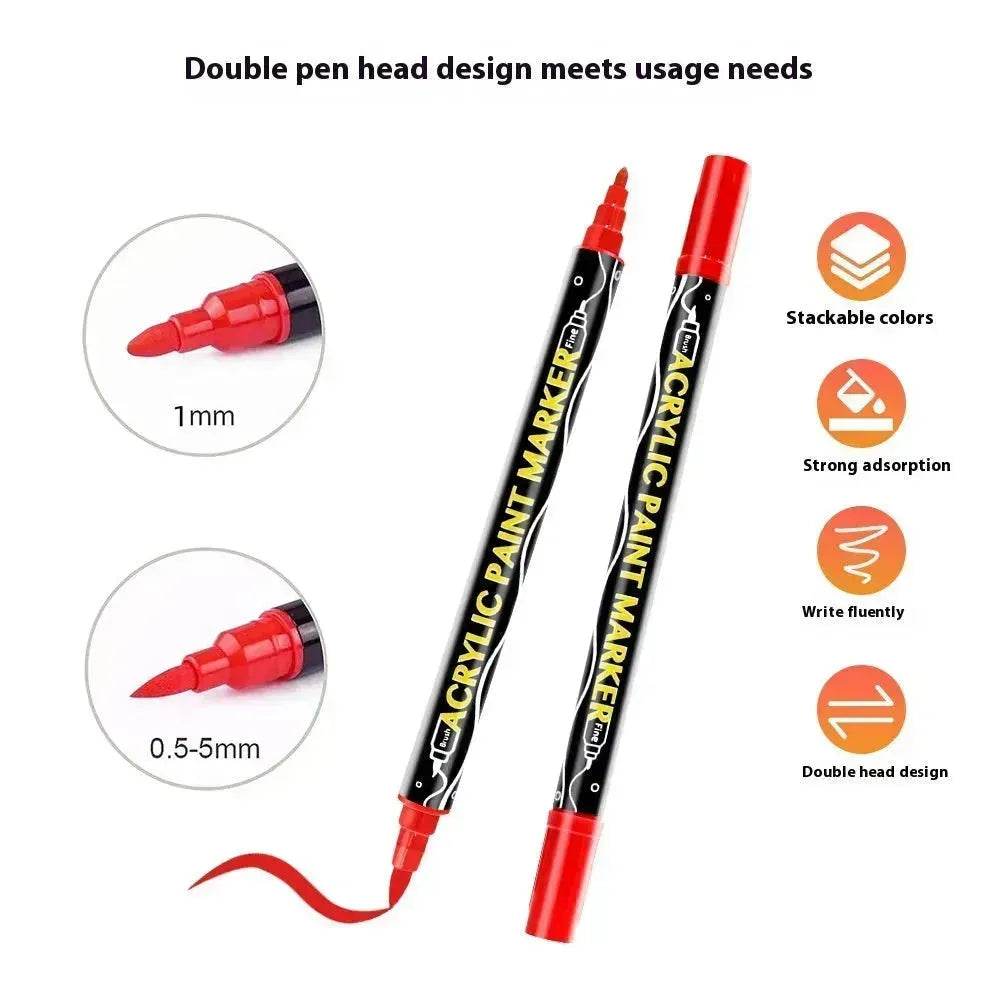 Acrylic Marker Pen Double-headed Stackable Water-based Paint Brush Paint Marker and Highlighter - EX-STOCK Canada