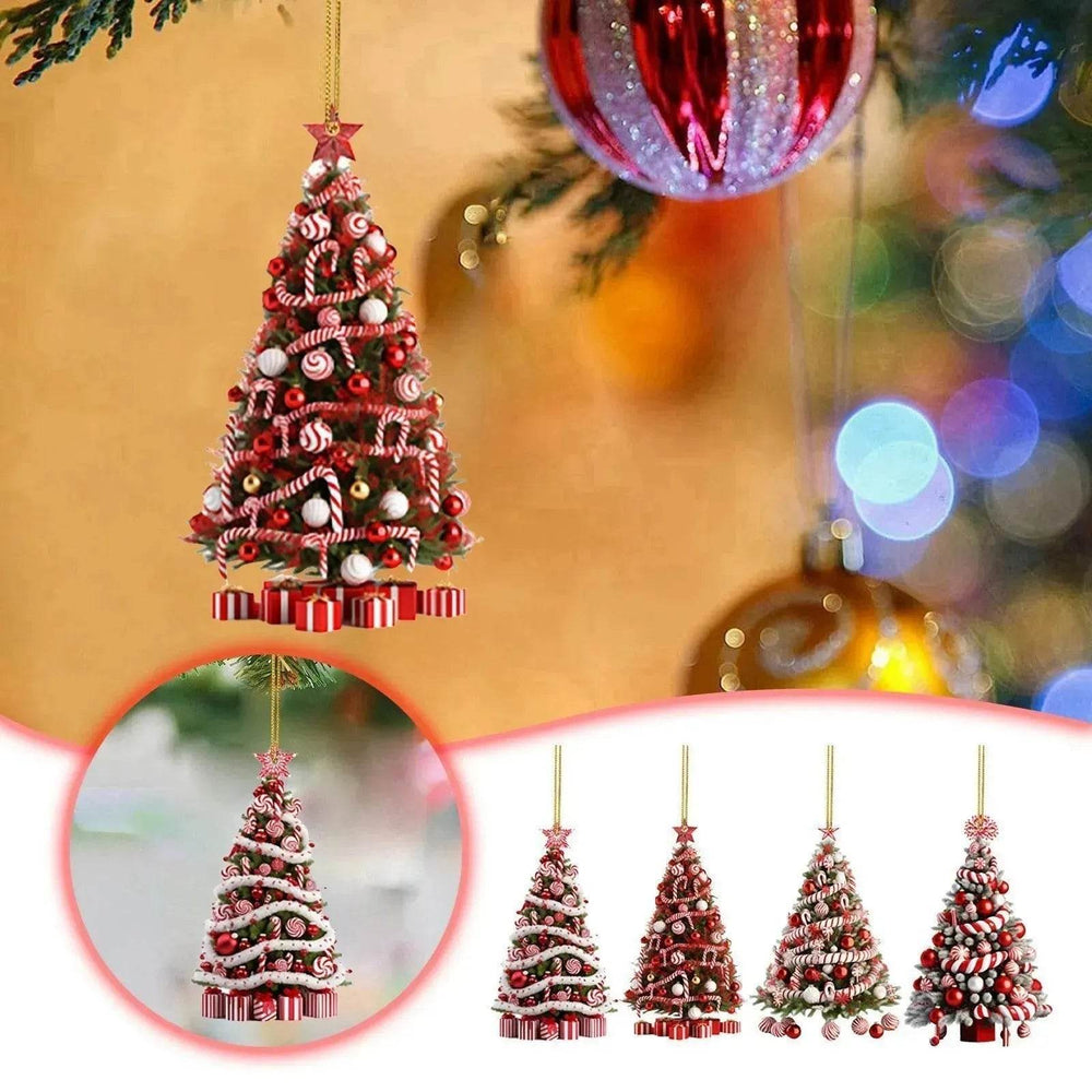 Christmas Tree Pendant Holiday Decoration Acrylic Flat Decorations - EX-STOCK Canada
