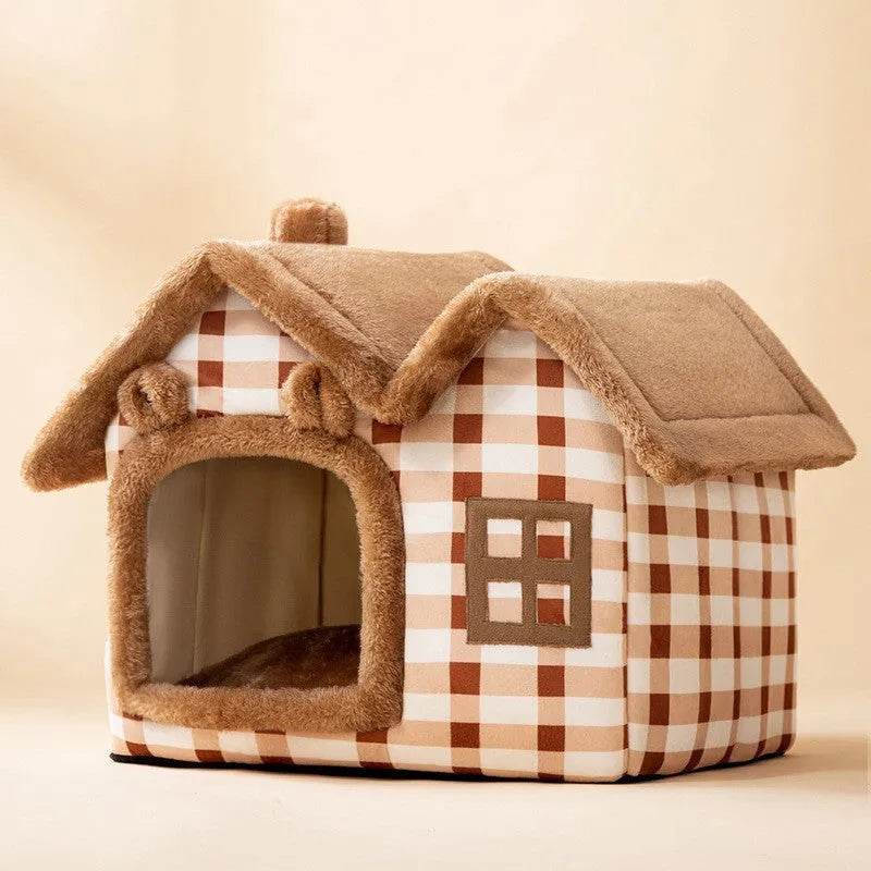 Foldable Dog House Pet Cat Bed Winter Dog Villa Sleep Kennel Removable Nest Warm Enclosed Cave Sofa Pets Supplies - EX-STOCK Canada