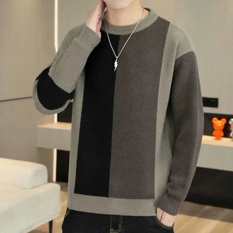 Fall Winter Crew Neck Warm Pullover Sweater Men - EX-STOCK Canada