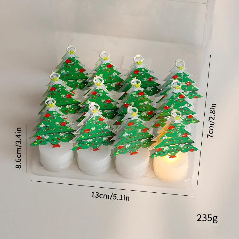 Bougies électroniques LED Lumières Arbres de Noël Père Noël Bonhommes de Neige Bougies Créatives Petites Veilleuses Ornements Décoratifs pour la MaisonEX-STOCK Canada