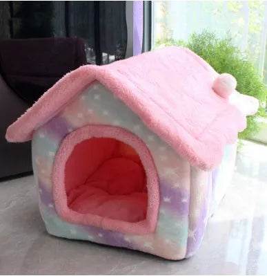 Foldable Dog House Pet Cat Bed Winter Dog Villa Sleep Kennel Removable Nest Warm Enclosed Cave Sofa Pets Supplies - EX-STOCK Canada