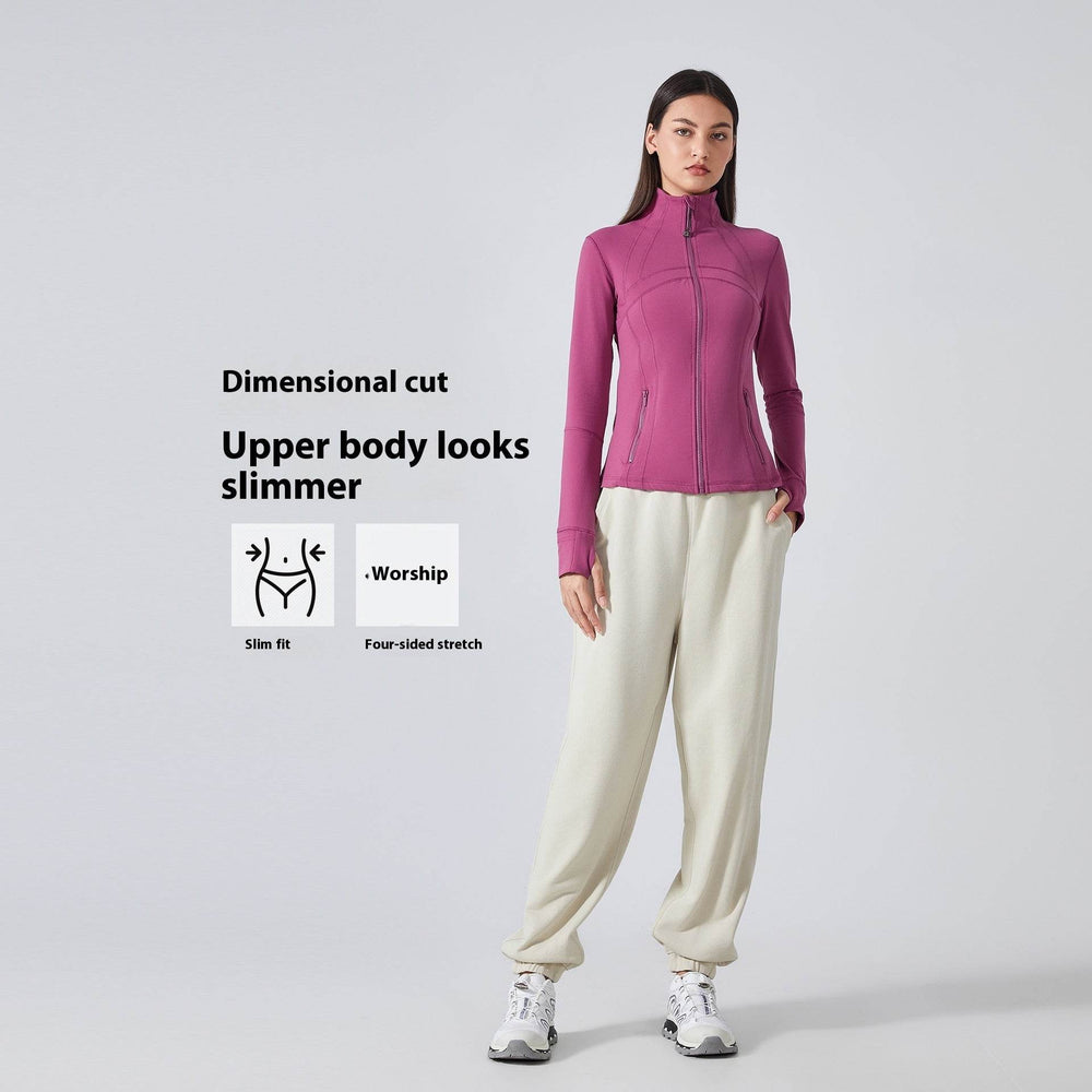 Long Sleeve Workout Tops for Women Halter Neck Zip Up gym top - EX-STOCK Canada