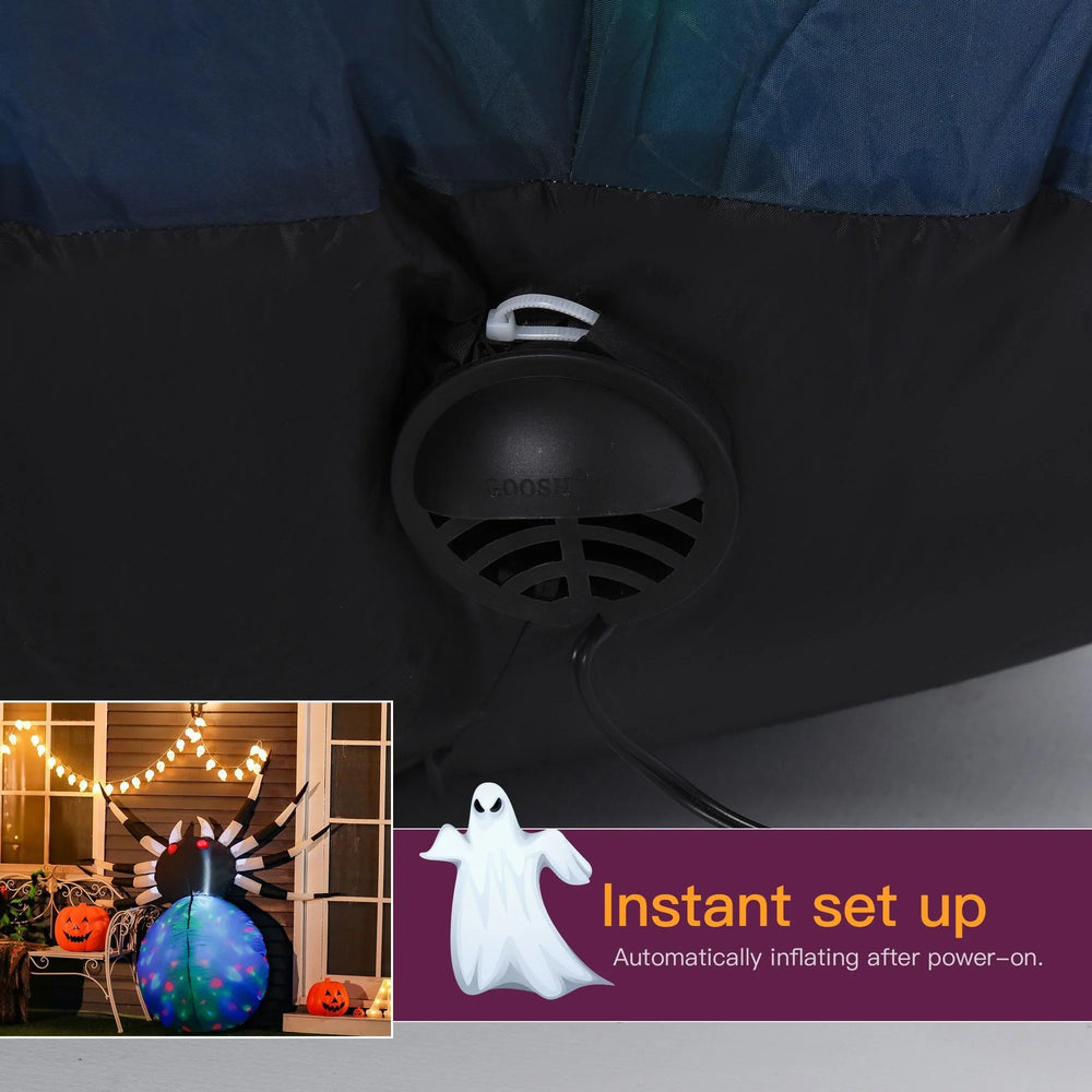 5Ft Long Halloween Giant Scary Spider LED Lighted Airblown Inflatable Lawn Decoration Holiday Season Garden Decor EX-STOCK Canada