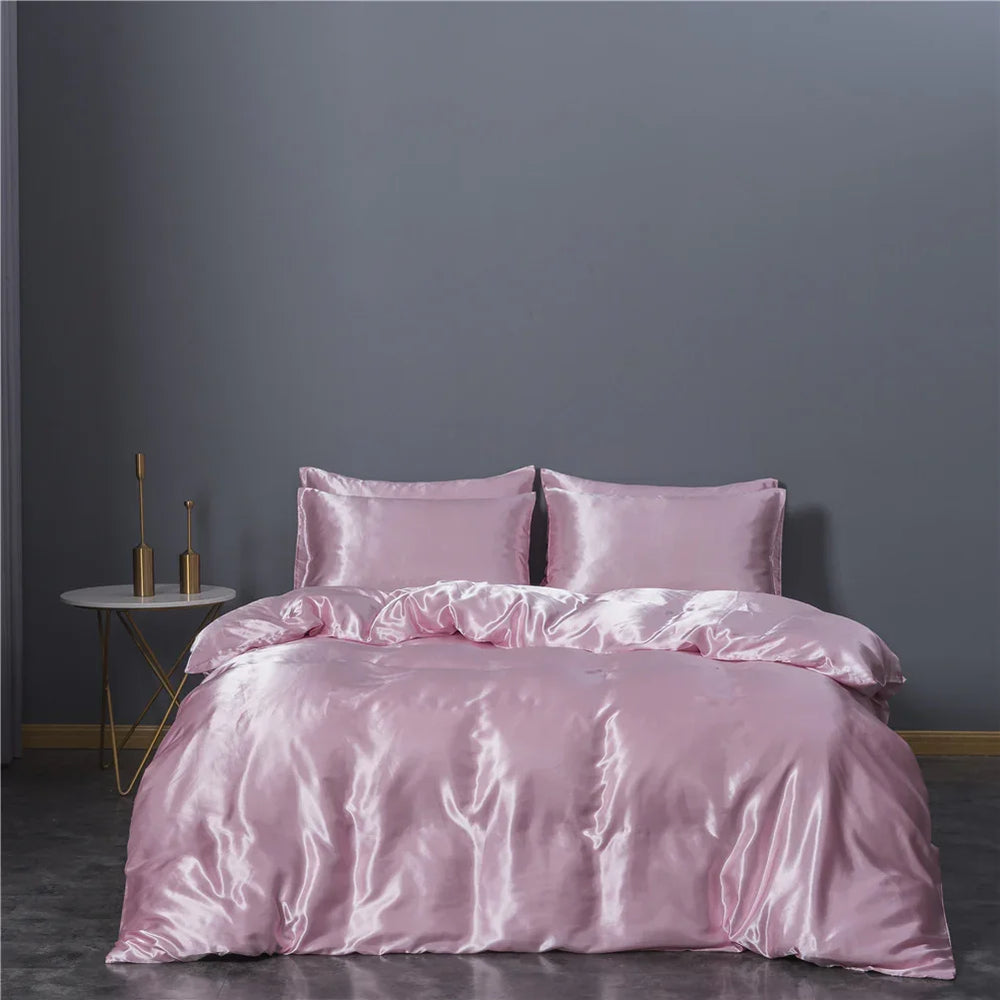 Simulation Silk Three-piece Duvet Cover Bedding EX-STOCK Canada