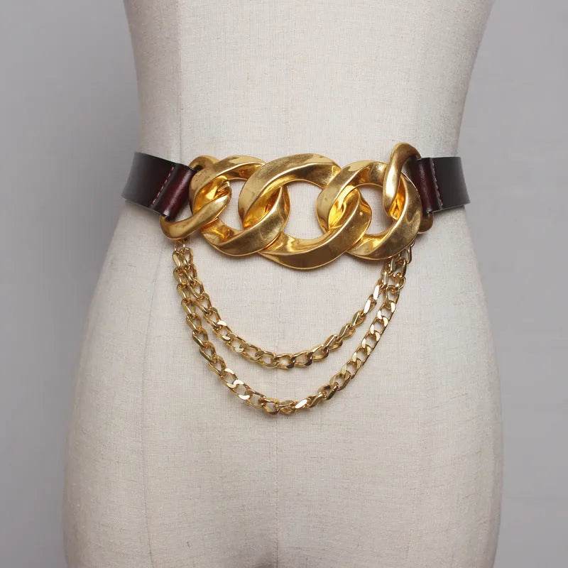 Street shot fashion metal chain link Waist Belt women - EX-STOCK Canada