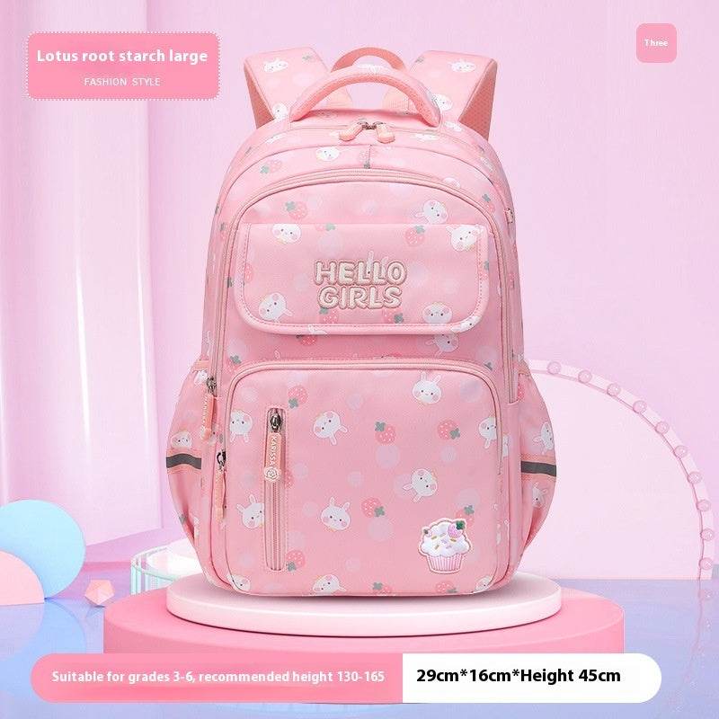 6-12-year-old Primary School Children Girls Backpack Large Capacity Schoolbag - EX-STOCK Canada