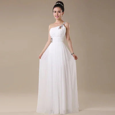 Robe de soirée à une épaule, dîner de gala, longue robe de banquetEX-STOCK Canada