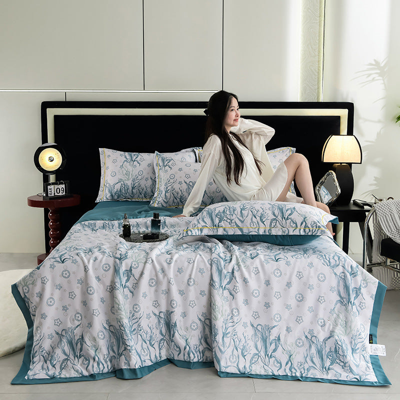 Printed Washed Tencel Summer Cooling Duvet Four-piece Set EX-STOCK Canada