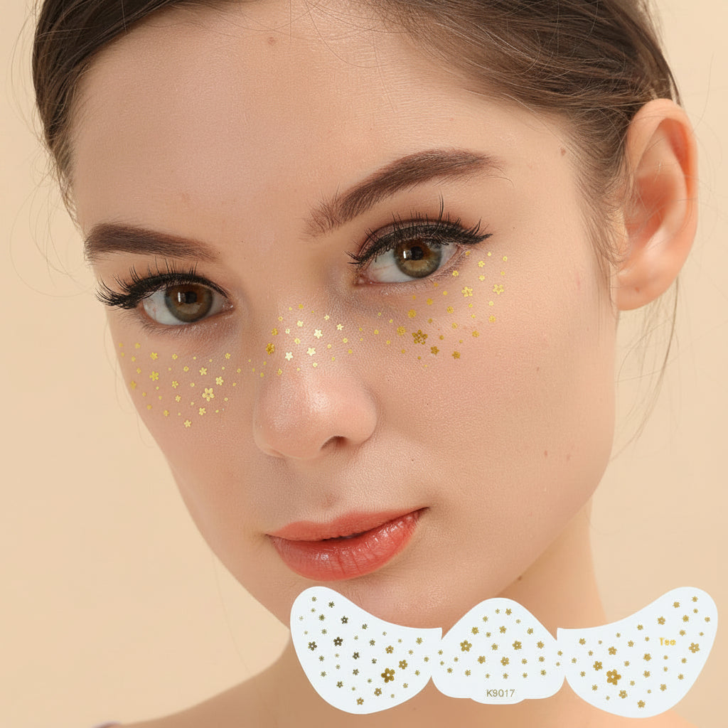 Facial Freckles Stickers – Gilding Freckle Dot Tattoo Stickers for Women (Waterproof)