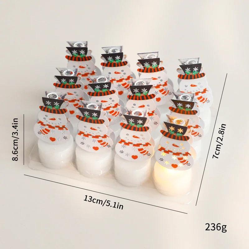 Bougies électroniques LED Lumières Arbres de Noël Père Noël Bonhommes de Neige Bougies Créatives Petites Veilleuses Ornements Décoratifs pour la MaisonEX-STOCK Canada