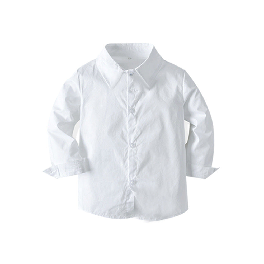 White dress shirt with rolled-up sleeves on a white background