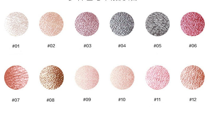 Color swatches with numbers labeled on a white background
