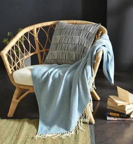 Fringed Knitted Small Blanket Napping Blanket Sofa Blanket EX-STOCK Canada