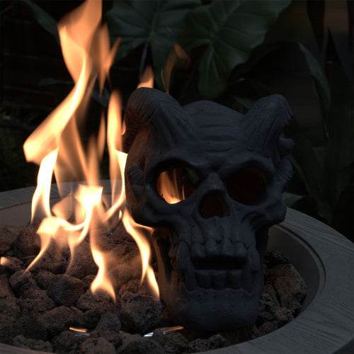 Refractory Materials Fireproof Imitated Human Fire Pit Skulls Gas Log For NG, LP Wood Fireplace, Firepit, Campfire, Halloween Decor, BBQ - EX-STOCK Canada