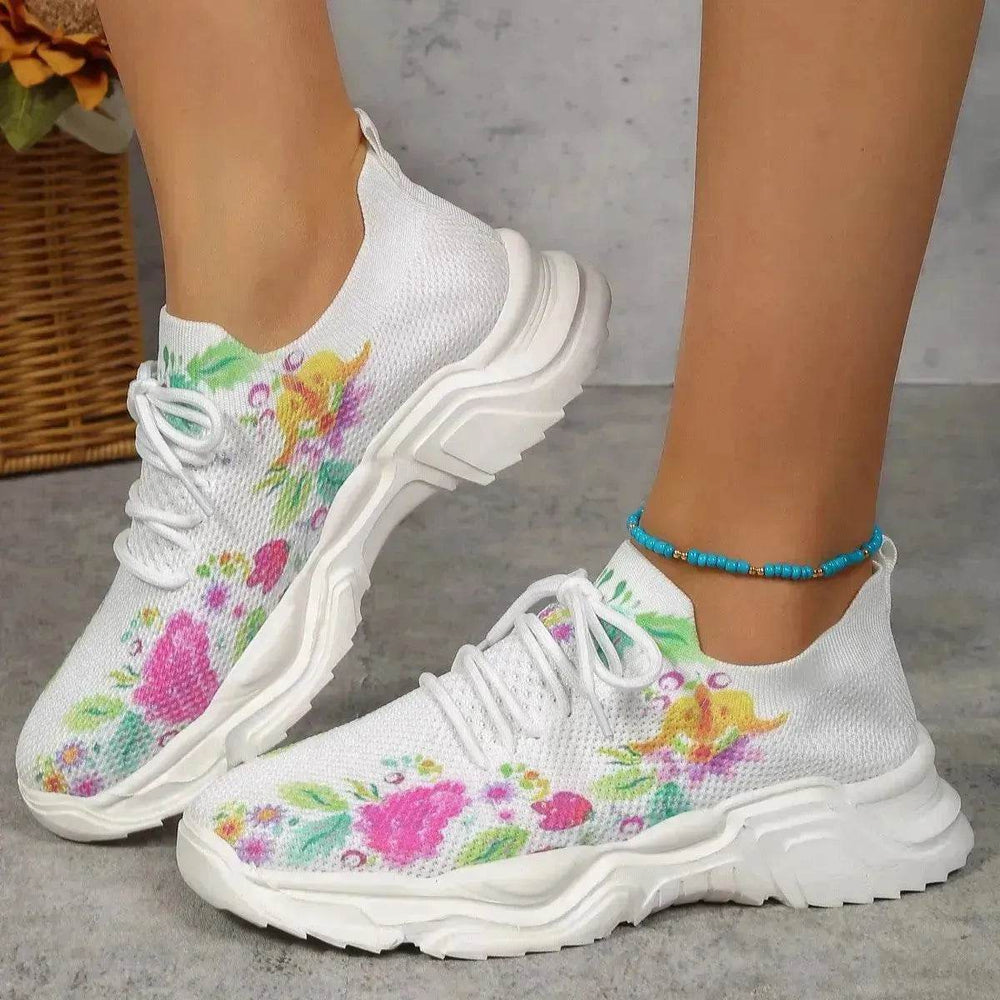 Flower Sports Running Shoes Women's Fashion Flat Sneakers - EX-STOCK Canada