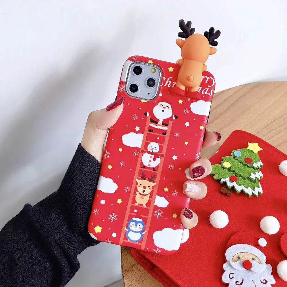Merry Snowflakes Santa Deer Christmas-themed phone case - EX-STOCK Canada