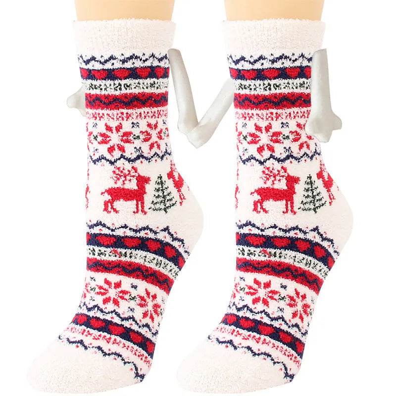 Soft Carton Christmas-themed Fleece Winter Home socks for Women - EX-STOCK Canada