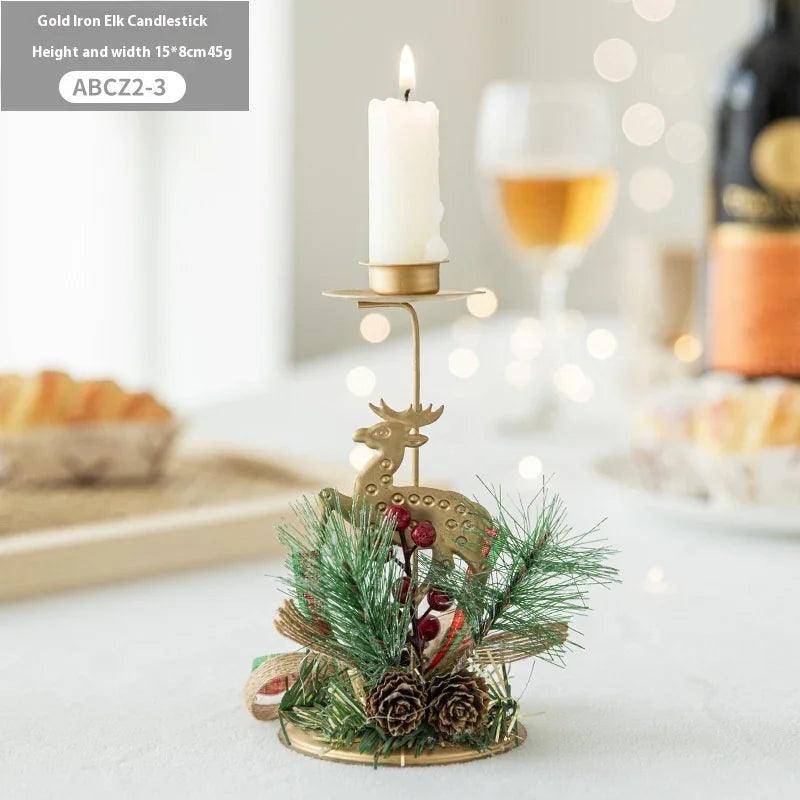 Bougeoir de Noël en fer forgé doré pour décoration de fenêtreEX-STOCK Canada