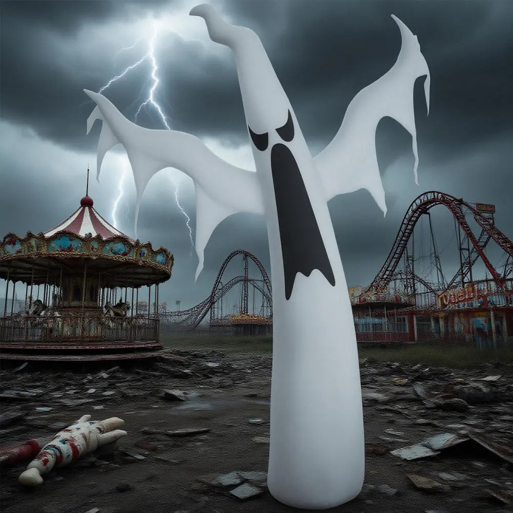 6' Tall Halloween Inflatables Outdoor Decorations White Ghost, Light Up Blow Up Yard Decor With LED Light And Fan Indoor Outdoor For Garden, Lawn, Party, Holiday - EX-STOCK Canada