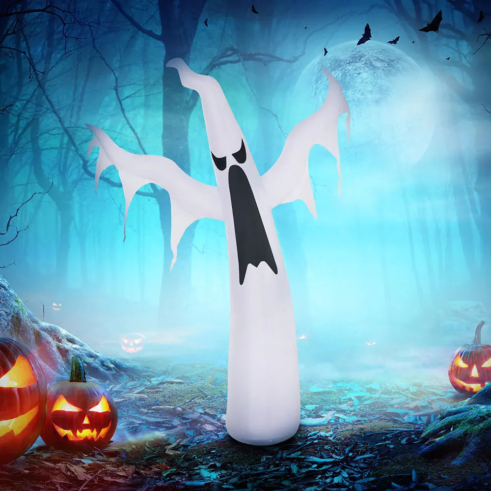 6' Tall Halloween Inflatables Outdoor Decorations White Ghost, Light Up Blow Up Yard Decor With LED Light And Fan Indoor Outdoor For Garden, Lawn, Party, Holiday - EX-STOCK Canada